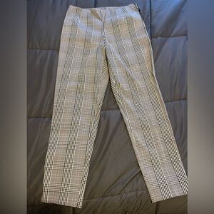 Plaid Cropped high rise dress pants